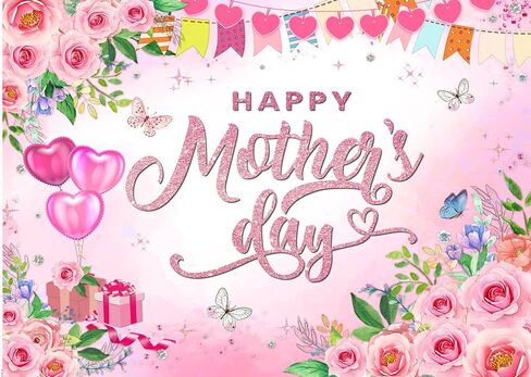 CYLYH10x8ft Happy Mother's Day Backdrops Pink Carnation Background Mother's Party Bridal Shower Party Decor D896 in Saudi Arabia