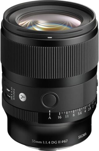 مجموعة عدسات Sigma 35mm f/1.4 DG II Art المتوافقة مع حامل L (إطار كامل) مع فلتر للأشعة فوق البنفسجية + حافظة غطاء العدسة + مجموعة تنظيف + قطعة قماش (5 قطع) in Kuwait