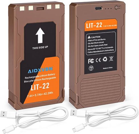 2-Pack LIT22 Rechargeable Batteries, for Spypoint Cellular Trail Camera LIT-22 PRO Flex-M, G-36,Plus, Flex-S, Solar Charging, IP65 Shell Waterproof and Dustproof in Kuwait