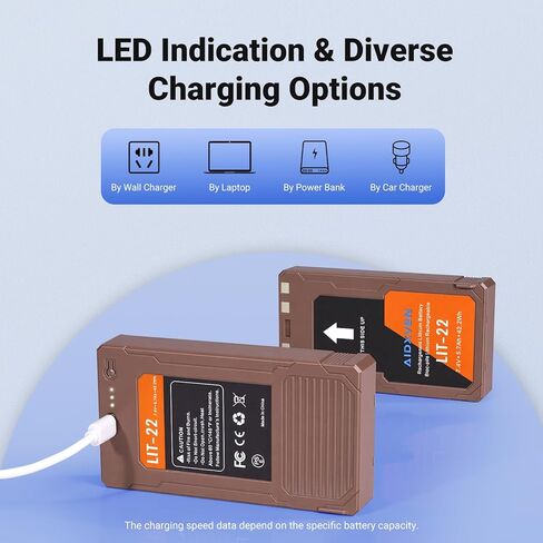 2-Pack LIT22 Rechargeable Batteries, for Spypoint Cellular Trail Camera LIT-22 PRO Flex-M, G-36,Plus, Flex-S, Solar Charging, IP65 Shell Waterproof and Dustproof in Kuwait