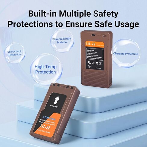 2-Pack LIT22 Rechargeable Batteries, for Spypoint Cellular Trail Camera LIT-22 PRO Flex-M, G-36,Plus, Flex-S, Solar Charging, IP65 Shell Waterproof and Dustproof in Kuwait