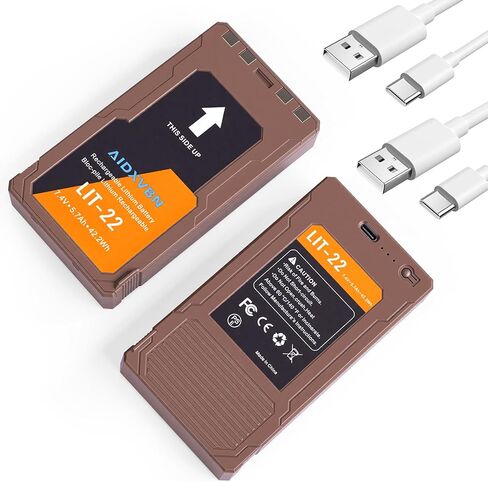 2-Pack LIT22 Rechargeable Batteries, for Spypoint Cellular Trail Camera LIT-22 PRO Flex-M, G-36,Plus, Flex-S, Solar Charging, IP65 Shell Waterproof and Dustproof in Kuwait