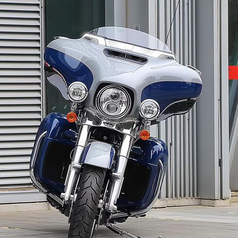 HDBUBALUS دراجة نارية LED الزجاج الأمامي تقليم ضوء تشغيل بدوره أضواء الإشارة مناسبة ل Harley Touring Electra Glide Street Glide Ultra Limited وTri Glide 2014-2025 (مبيت أسود) in Kuwait