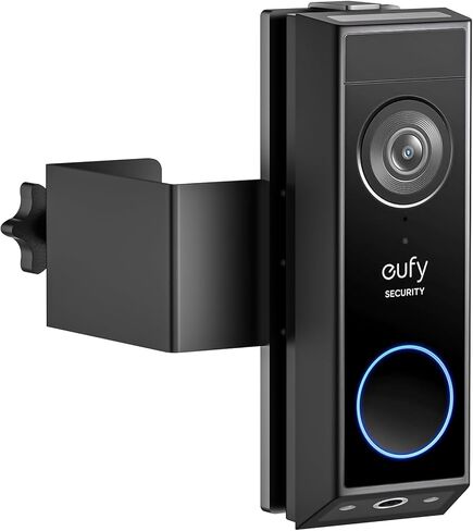 حامل جرس باب مضاد للسرقة لكاميرا جرس الباب Eufy E340/C30/C31، حامل جرس باب فيديو بدون حفر، دعامة تثبيت قابلة للتعديل لـ Eufy E340، حامل كاميرا باب معدني بالكامل لتأجير الشقق المنزلية in Kuwait
