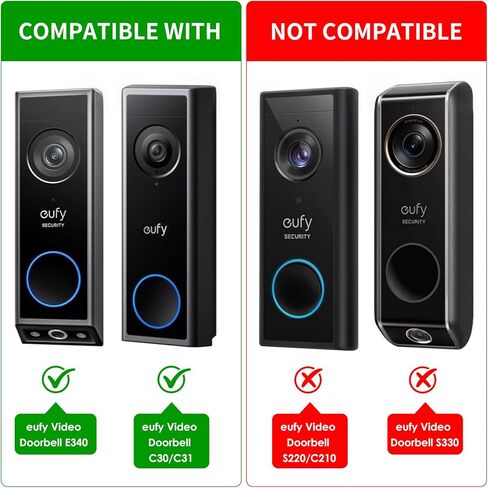 حامل جرس باب مضاد للسرقة لكاميرا جرس الباب Eufy E340/C30/C31، حامل جرس باب فيديو بدون حفر، دعامة تثبيت قابلة للتعديل لـ Eufy E340، حامل كاميرا باب معدني بالكامل لتأجير الشقق المنزلية in Kuwait