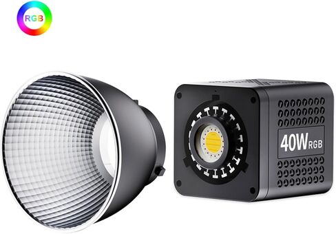 ضوء فيديو LED محمول بقدرة 40 وات RGB، ضوء فيديو محمول COB مع بطارية 3400 مللي أمبير في الساعة، درجة حرارة لون قابلة للتعديل و20 وضعًا للمشهد، شحن سريع من النوع C PD 65 وات، مثالي للتصوير الفوتوغرافي in Kuwait