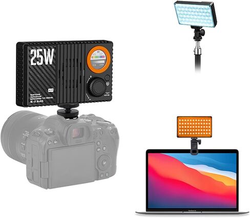 25W RGB LED Video Light, 168 LED Beads Photography Light, 1800K 9000K Dimmable with LCD Screen & 20 Scene Effects, Ideal for Camera, DSLR, Vlog & Portrait in Kuwait