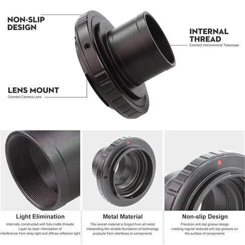Full Metal 1.25" Telescope T2 Adapter Ring for DSLR Cameras, for(for Pentax Pk) in Kuwait