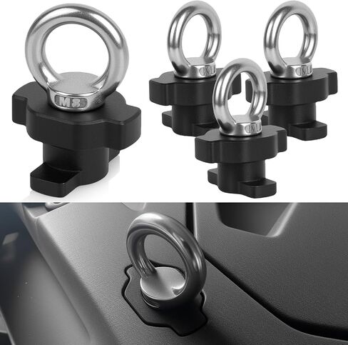 UTV ATV Tie Down Anchors Kit, CNC Aluminum Eye Bolt Accessory Anchors for Quick Attach Bed Rail Compatible with CF Moto Cforce Zforce Uforce 1000 950 800 600 625 U10 Pro Accessories in Saudi Arabia