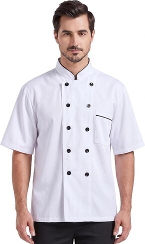 Nanxson Unisex Chef Coat Kitchen Short/Long Sleeve Chef Jacket for Men and Women CFM0001 in Saudi Arabia