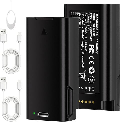 بطارية Fulpower 1-Pack 7000mAh عالية السعة قابلة لإعادة الشحن متوافقة مع eufy Security Video Doorbell E340، تصميم سريع التحرير، مع كابل شحن USB-C in Kuwait