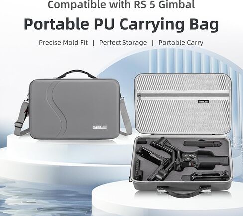 Coyktonty RS 5 Carrying Case, Portable PU Leather Storage Case Travel Shoulder Bag for DJI RS5 Gimbal Stabilizer and Accessories in Kuwait