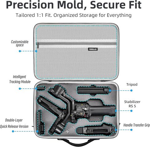 Coyktonty RS 5 Carrying Case, Portable PU Leather Storage Case Travel Shoulder Bag for DJI RS5 Gimbal Stabilizer and Accessories in Kuwait