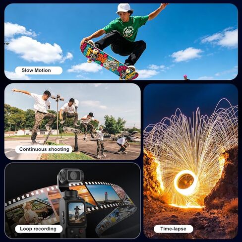 كاميرا Ourlife Pocket Vlogging Camera 4K/30fps Body Camera مع تتبع الوجه/الأشياء، كاميرا فيديو محمولة بعدسة دوران 330 درجة، كاميرا جيب مع تسجيل صوت/فيديو، تركيز سريع، كاميرا رقمية للتصوير الفوتوغرافي in Kuwait