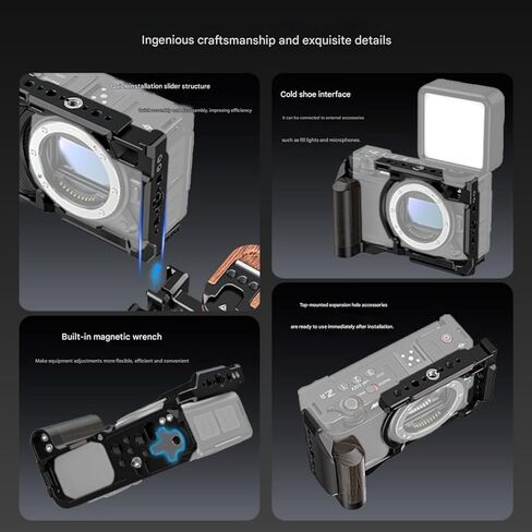 قفص ZR لكاميرا Nikon ZR مع حامل حذاء بارد للوصول الكامل لملحقات أجهزة الفيديو الاحترافية وسكك الناتو in Kuwait
