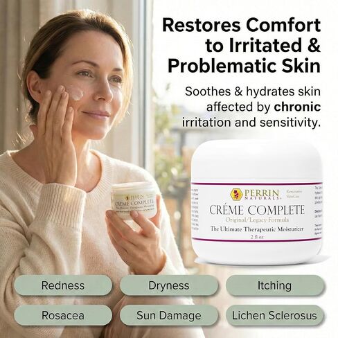 Creme Complete- All Natural, Restorative & Anti-Aging skin care. A Corrective Moisturizer for Sun Damage, Lichen Sclerosus, Rosacea, Eczema, Psoriasis, Actinic Keratosis, and Wrinkles. in Saudi Arabia