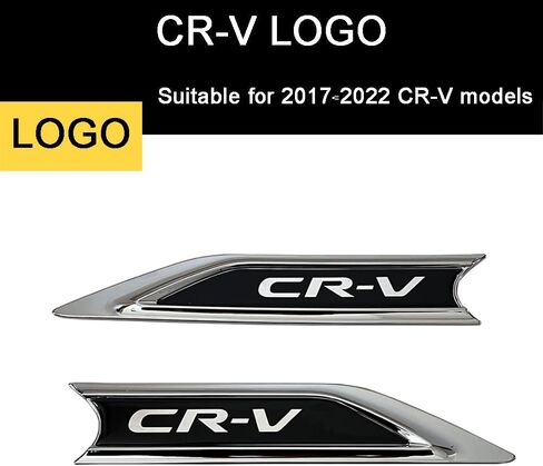 لهوندا CRV CR-V 2017 2018 2019 2020 2021 2022 ملحقات رياضية للسيارات خارجية مطلية بالكروم غطاء فتحة تهوية مدخل حاجز جانبي الجناح الحاجز شعار شارة غطاء تزيين (فضي) in Saudi Arabia