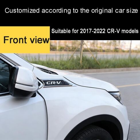 لهوندا CRV CR-V 2017 2018 2019 2020 2021 2022 ملحقات رياضية للسيارات خارجية مطلية بالكروم غطاء فتحة تهوية مدخل حاجز جانبي الجناح الحاجز شعار شارة غطاء تزيين (فضي) in Saudi Arabia