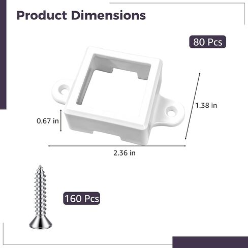 حوامل إضاءة LED خارجية، 80 قطعة مع براغي، لـ H705، مقاس المشبك 2.36 × 0.67 × 1.38 بوصة in Kuwait