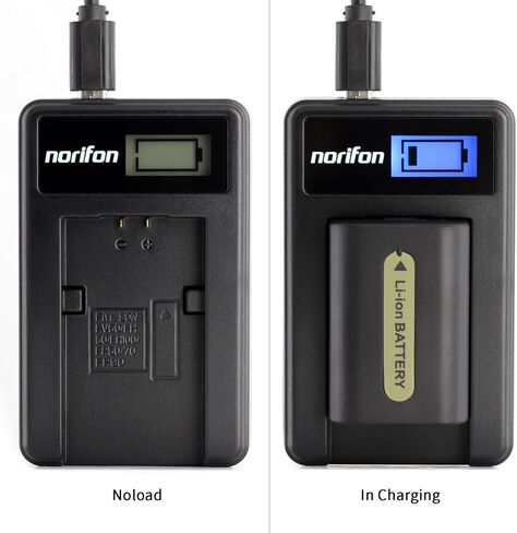 Norifon NP-FH50 LCD شاحن USB لسوني DCR-DVD108 DCR-DVD610 DCR-DVD105 DCR-HC21 DCR-HC52 DCR-HC38 DCR-SR45 DCR-SR47 DCR-SX85 DCR-SX45 DCR-SX44 HDR-SR11 HDR-SR12 HDR-XR160 كاميرا وأكثر من ذلك in Kuwait