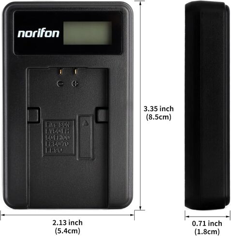 Norifon NP-FH50 LCD شاحن USB لسوني DCR-DVD108 DCR-DVD610 DCR-DVD105 DCR-HC21 DCR-HC52 DCR-HC38 DCR-SR45 DCR-SR47 DCR-SX85 DCR-SX45 DCR-SX44 HDR-SR11 HDR-SR12 HDR-XR160 كاميرا وأكثر من ذلك in Kuwait