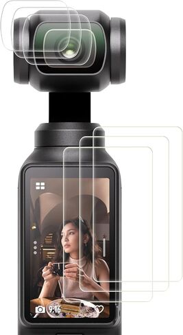 واقي شاشة متوافق مع DJI OSMO POCKET 3، 6 عبوات بديلة من الزجاج المقوى بصلابة 9H، شاشة مضادة لبصمات الأصابع + أفلام كاميرا مضادة للوهج in Kuwait