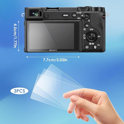 واقي شاشة متوافق مع هاتف Sony Alpha A6600، 3 عبوات بديلة من الزجاج المقوى بصلابة 9H، أفلام مضادة لبصمات الأصابع ومضادة للوهج in Kuwait