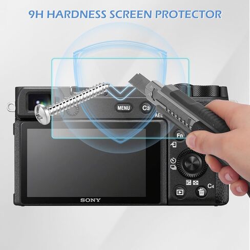 واقي شاشة متوافق مع هاتف Sony Alpha A6600، 3 عبوات بديلة من الزجاج المقوى بصلابة 9H، أفلام مضادة لبصمات الأصابع ومضادة للوهج in Kuwait
