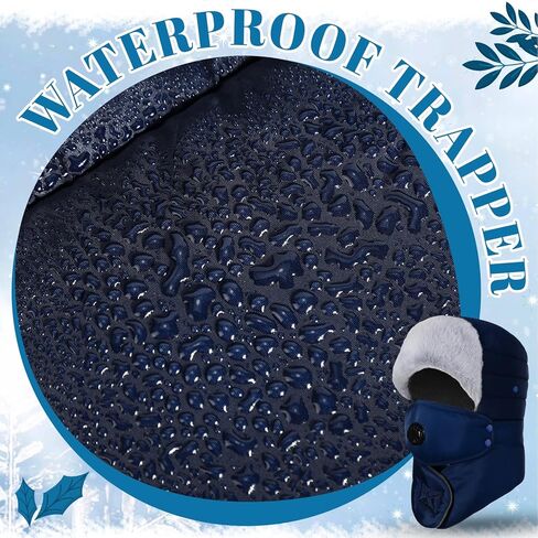 2 Pcs Waterproof Winter Trappers for Men and Women Warm Winter Hat with Face Cover and Neck Protection Windproof in Saudi Arabia