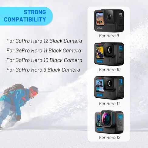 عبوتان من بطاريات Hero 10 مع شاحن USB-C بقناتين، ملحق محمول سريع الطاقة متوافق تمامًا مع كاميرا Hero 12، Hero 11، Hero 10، Hero 9 Black Sport Action in Kuwait