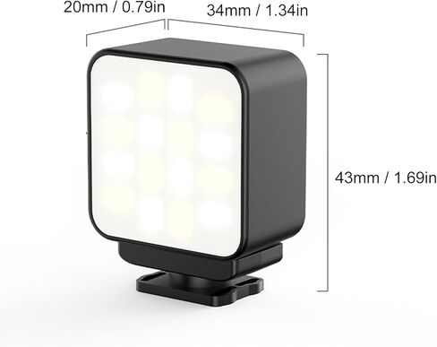 GOWENIC Portable LED Video Light, Magnetized Rechargeable Camera Light with 3 Adjustable Color Temperatures 3000K 4000K 6000K, for Action 6 in Kuwait