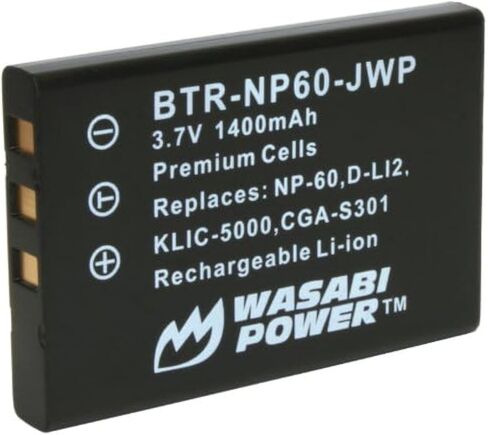 بطارية طاقة واسابي لكاميرات فوجي فيلم NP-60 وفوجي فاين بيكس 50i، 601، F401، F410، F601، M603 in Kuwait
