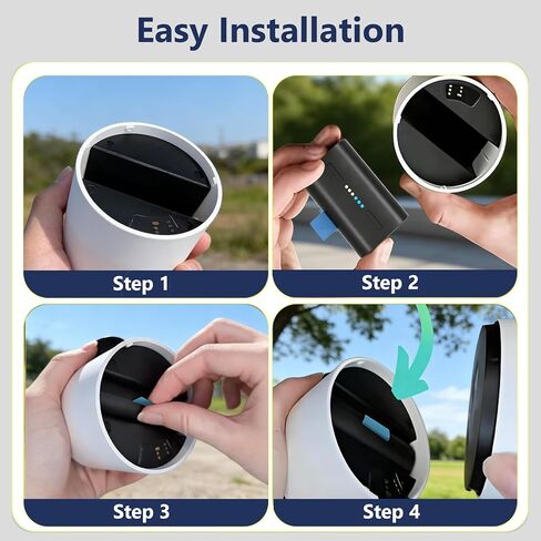 حزمة بطارية إضافية للكاميرا الخارجية لكاميرات الأمان اللاسلكية الخارجية SimpliSafe، بطارية BAT1 بقدرة 7000 مللي أمبير في الساعة مع كابل شحن من النوع C، حزمة واحدة in Kuwait