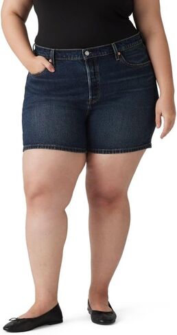 شورت Levi's 501 الأصلي عالي الارتفاع للنساء (متوفر أيضًا في Plus)، (جديد) Hit Escape (يتقلص ليناسب)، 31، قياسي in Saudi Arabia