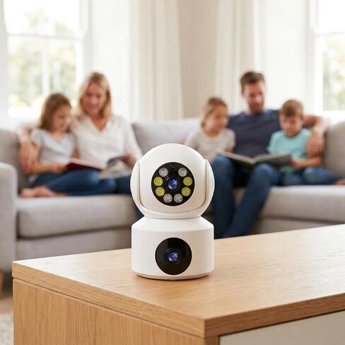 كاميرا WiFi 1080P HD للمراقبة عن بعد، كاميرا أمان داخلية لمراقبة الأطفال وكاميرا الكلب مع صفارة صوت ثنائية الاتجاه وكشف الحركة بالأشعة تحت الحمراء للرؤية الليلية وقاعدة مغناطيسية وسحابة وتخزين بطاقة TF باللون الأبيض in Kuwait