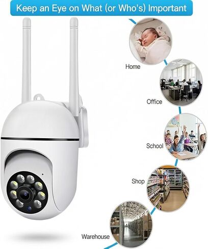 كاميرا أمان داخلية 2K HD، دوران/إمالة 360 درجة، تتبع الحركة، رؤية ليلية ملونة، صوت ثنائي الاتجاه، إنذار، تخزين سحابي/SD، 2.4G WiFi، توصيل إضافي in Kuwait