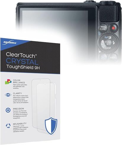 واقي شاشة BoxWave متوافق مع Canon Powershot S120 - ClearTouch Crystal ToughShield 9H (عبوتان)، واقي شاشة شفاف متين وقوي 9H in Kuwait