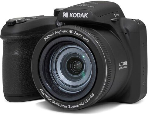 كاميرا Kodak AZ405BK PIXPRO Astro Zoom 20MP رقمية 40X زووم بصري 24 مم حزمة سوداء مع بطاقة ذاكرة Lexar 64GB عالية الأداء 800x UHS-I SDHC سلسلة زرقاء in Kuwait