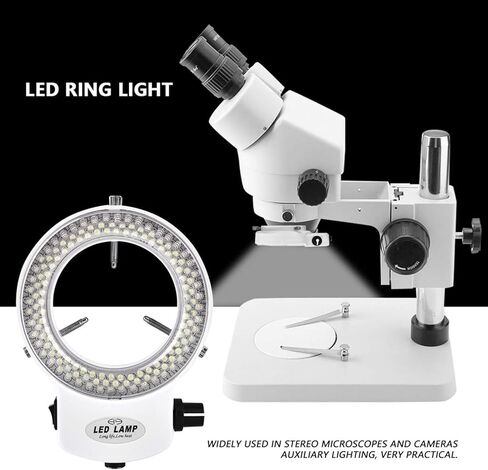 ضوء مجهر LED 144 LED سطوع قابل للتعديل لكاميرا مجهر ستيريو (أبيض) in Kuwait