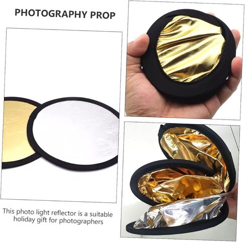 NUOBESTY 2pcs 30cm Photography Light Bounce Board 2-in-1 Gold Silver Collapsible Photo Reflector for Studio and Outdoor Shooting, Portable Lighting Accessories for Photographers in Kuwait