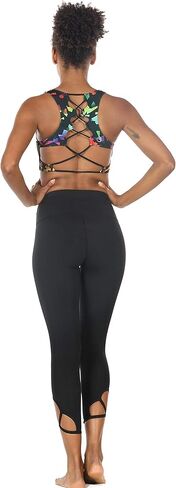 icyzone Strappy Sports Bra for Women - Supportive Gym Workout Yoga Bra with Removable Cups in Saudi Arabia