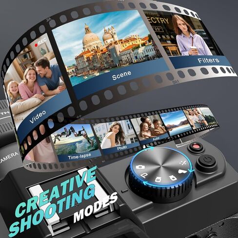 48MP Digital Cameras for Photography 5K, Autofocus Video Camera with 32GB TF Card & 2 Batteries,16X Zoom Anti-Shake Vlogging Camera for YouTube (Silver) in Saudi Arabia