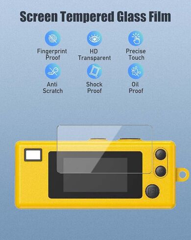 واقي شاشة مكون من 4 قطع لكاميرا KODAK CHARMERA الرقمية ذات سلسلة المفاتيح، زجاج مقسى بصلابة 9H لـ KODAK CHARMERA، مضاد للخدش، خالٍ من الفقاعات، وضوح عالي الدقة in Kuwait