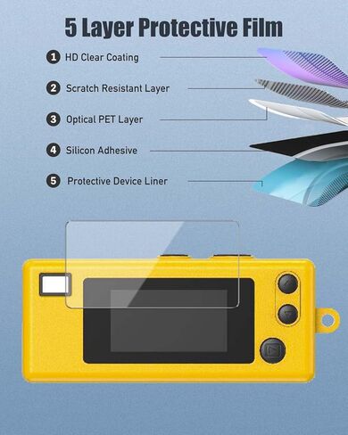 واقي شاشة مكون من 4 قطع لكاميرا KODAK CHARMERA الرقمية ذات سلسلة المفاتيح، زجاج مقسى بصلابة 9H لـ KODAK CHARMERA، مضاد للخدش، خالٍ من الفقاعات، وضوح عالي الدقة in Kuwait