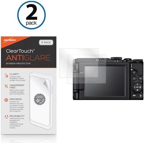 واقي شاشة BoxWave متوافق مع كاميرا Nikon Coolpix S9900 - ClearTouch مضاد للتوهج (عبوتان)، غلاف غشاء غير لامع مضاد لبصمات الأصابع in Kuwait