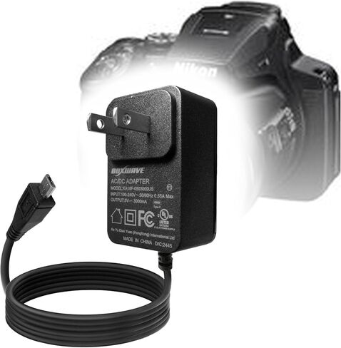 شاحن BoxWave متوافق مع كاميرا Nikon Coolpix P900 - شاحن حائط مباشر (15 وات)، شحن سريع لجهازك باستخدام كابل مدمج بطول 3 أقدام in Kuwait