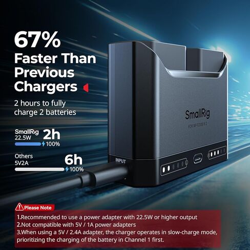 شاحن بطارية SMALLRIG NP-FZ100 وبطارية USB-C بديلة بقدرة 2400 مللي أمبير في الساعة لسوني in Kuwait