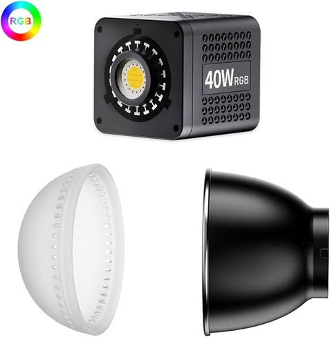 ضوء فيديو RGB COB بقدرة 40 وات، ضوء تعبئة محمول باليد، CCT 2500K-6500K قابل للتعديل مع بطارية 3400 مللي أمبير في الساعة، 20 وضعًا للمشهد، شحن سريع من النوع C، مثالي للتصوير الفوتوغرافي ومدونات الفيديو in Kuwait