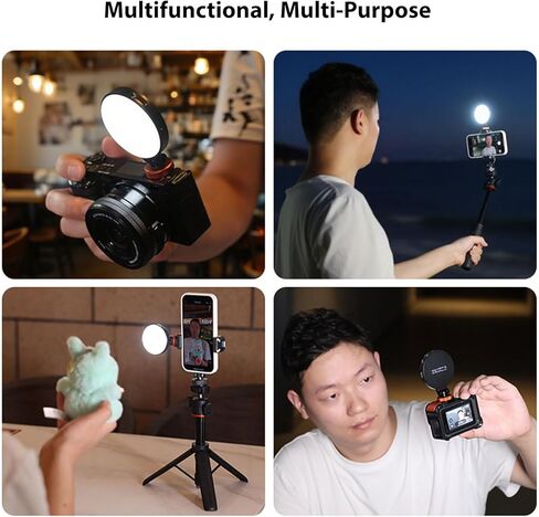 Yunseity Bi Color LED Video Light، FD-05 2500-8500K ضوء سيلفي محمول قابل للتعتيم مع فتحة لولبية 1/4 وحامل حذاء بارد، نوع C على فيديو الكاميرا للتصوير الفوتوغرافي لمدونات الفيديو in Kuwait