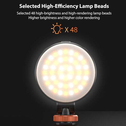 Yunseity Bi Color LED Video Light، FD-05 2500-8500K ضوء سيلفي محمول قابل للتعتيم مع فتحة لولبية 1/4 وحامل حذاء بارد، نوع C على فيديو الكاميرا للتصوير الفوتوغرافي لمدونات الفيديو in Kuwait